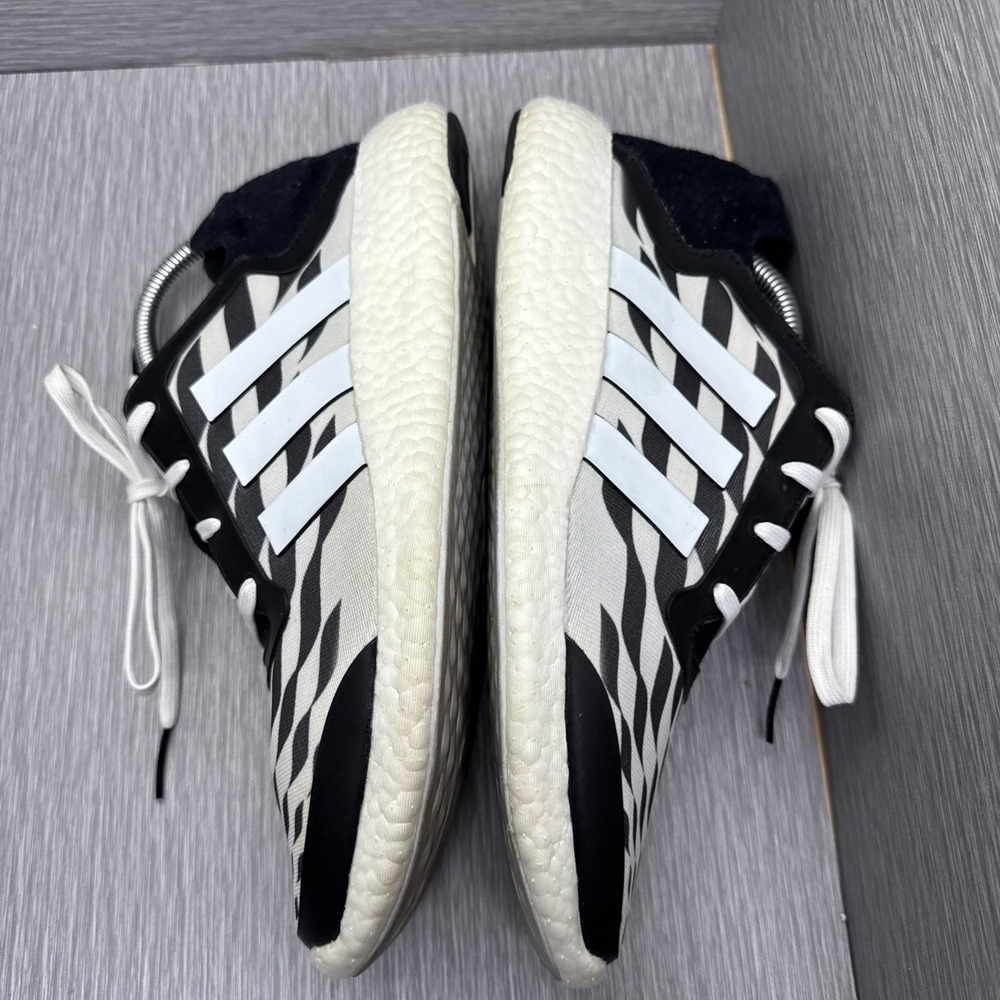 Adidas Ultra Boost ZG Knit Men's 11 Black White Optical‎ Illusion Running Shoes - Picture 7 of 9